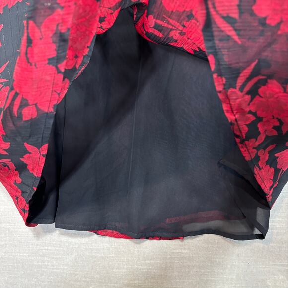 Torrid Floral Sleeveless Halter Bow Top 2X Red Black Dark Romantic Whimsygoth - Picture 8 of 10